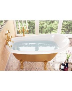 Ванна из искусственного камня Фэма Стиль Салерно-2 на опорах красных 170x68 см